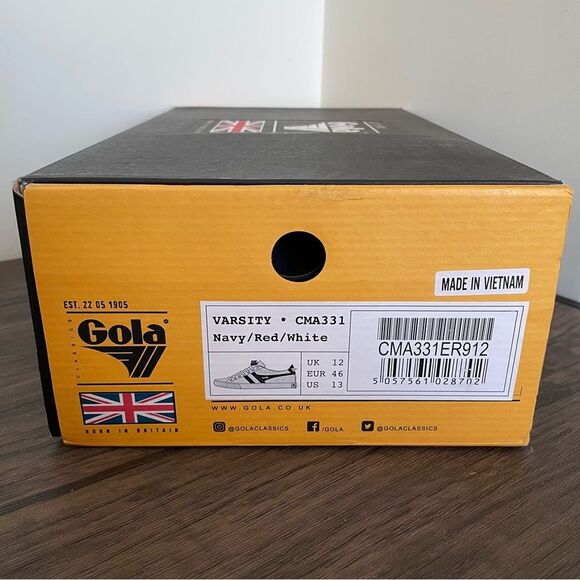 Gola Varsity Classic CMA331 Low Top Men's Size US 13 Navy Red‎ & White Sneakers - Picture 8 of 8